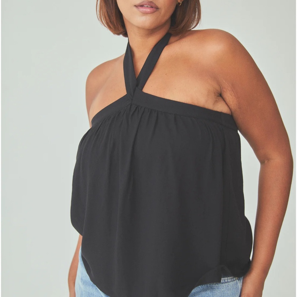 Klassy Network Elegant Black Halter Top